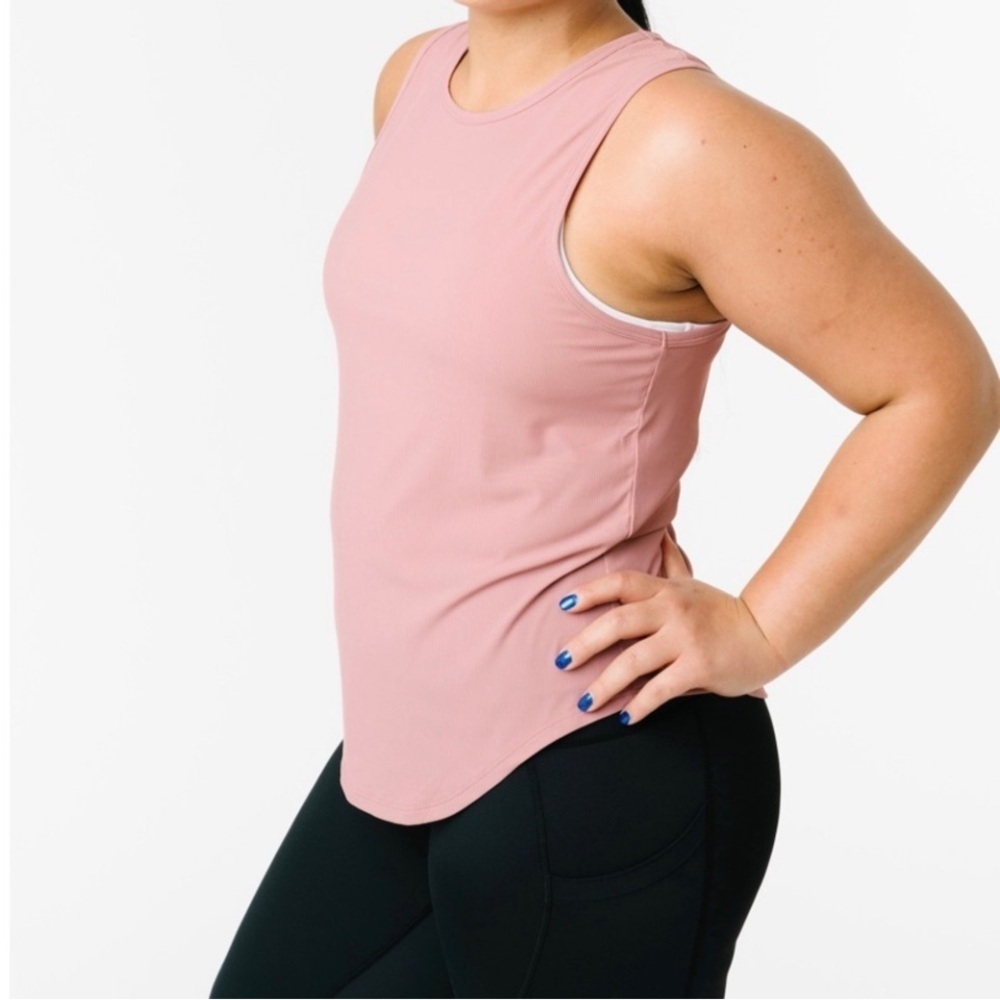 *Final Price* Zyia Active Premium Poppy Ribbed Tank Top in Dusty Pink Size Large